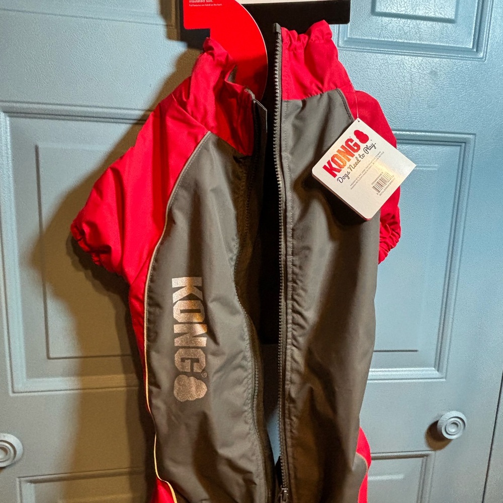 KONG Red and Gray Dog snowsuit
